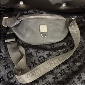 MCM Charcoal Belt Bag
